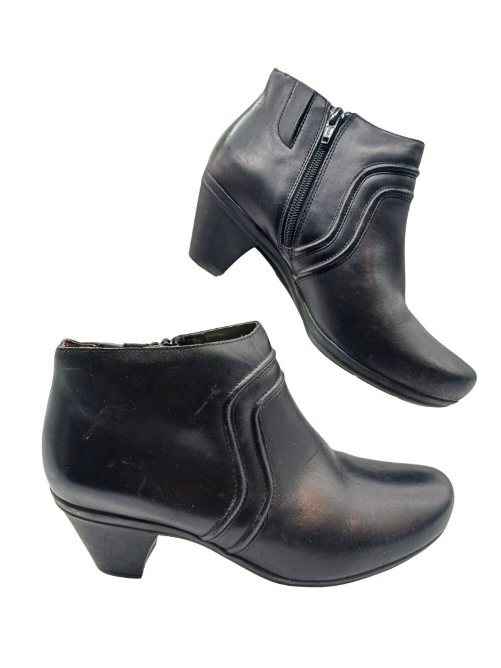 Abeo BIO System Raegan Womens Size 8.5 Neutral Black Leather Booties Ankle Boots